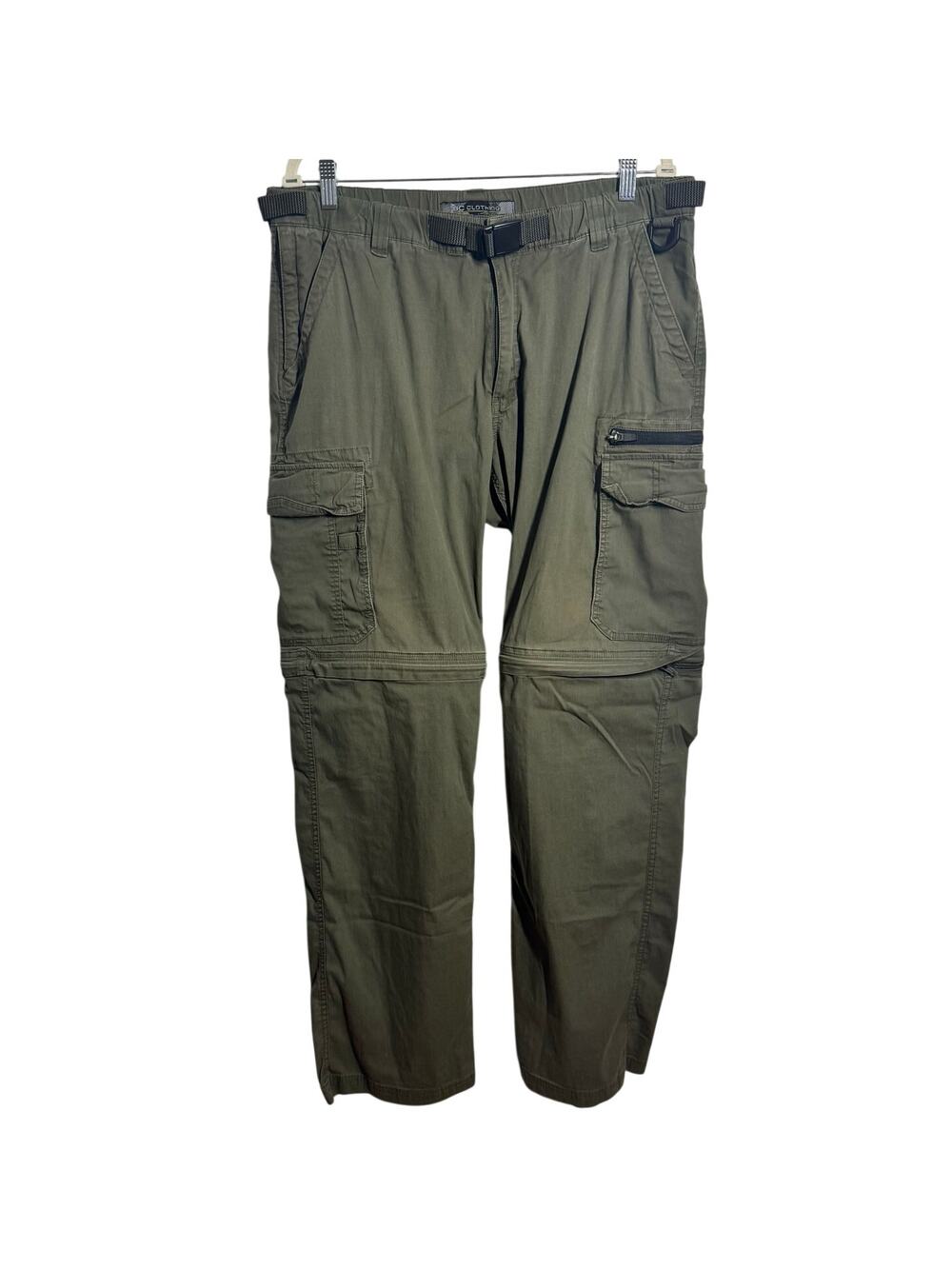 BC Clothing Convertible Cargo Hiking Pant Men Olive Zip Off Outdoor L/34 Gorpcor